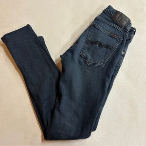 100% Organic Cotton - Nudie Jeans Men’s Deep Indigo Skinny Jeans - Size 26/32